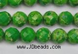 CDE2190 15.5 inches 6mm faceted round dyed sea sediment jasper beads