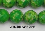 CDE2197 15.5 inches 20mm faceted round dyed sea sediment jasper beads