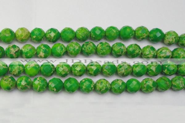 CDE2197 15.5 inches 20mm faceted round dyed sea sediment jasper beads