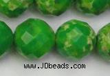 CDE2199 15.5 inches 24mm faceted round dyed sea sediment jasper beads