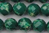 CDE2205 15.5 inches 16mm faceted round dyed sea sediment jasper beads