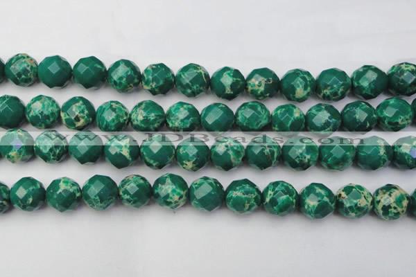 CDE2207 15.5 inches 20mm faceted round dyed sea sediment jasper beads