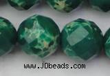 CDE2209 15.5 inches 24mm faceted round dyed sea sediment jasper beads