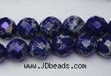 CDE2212 15.5 inches 10mm faceted round dyed sea sediment jasper beads