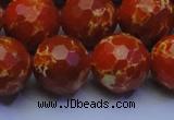 CDE2502 15.5 inches 18mm faceted round dyed sea sediment jasper beads