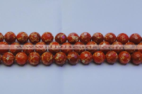 CDE2502 15.5 inches 18mm faceted round dyed sea sediment jasper beads