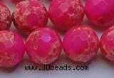 CDE2509 15.5 inches 18mm faceted round dyed sea sediment jasper beads