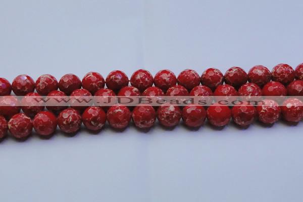 CDE2515 15.5 inches 16mm faceted round dyed sea sediment jasper beads