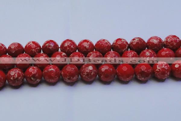 CDE2518 15.5 inches 22mm faceted round dyed sea sediment jasper beads