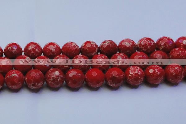 CDE2519 15.5 inches 24mm faceted round dyed sea sediment jasper beads