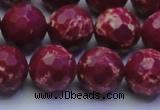 CDE2521 15.5 inches 14mm faceted round dyed sea sediment jasper beads