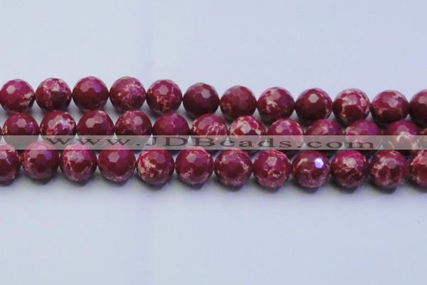 CDE2523 15.5 inches 18mm faceted round dyed sea sediment jasper beads