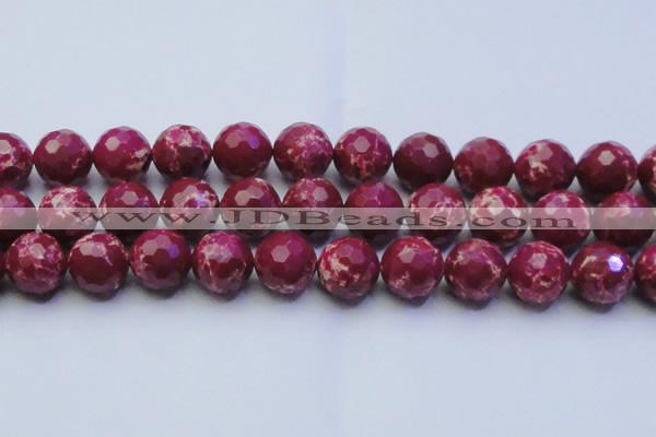 CDE2524 15.5 inches 20mm faceted round dyed sea sediment jasper beads