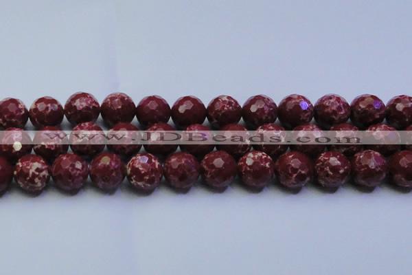 CDE2531 15.5 inches 20mm faceted round dyed sea sediment jasper beads