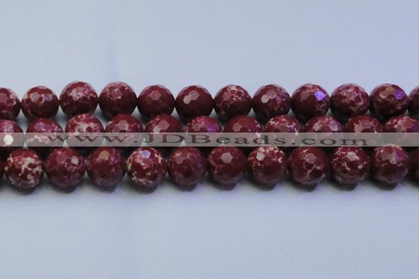 CDE2532 15.5 inches 22mm faceted round dyed sea sediment jasper beads