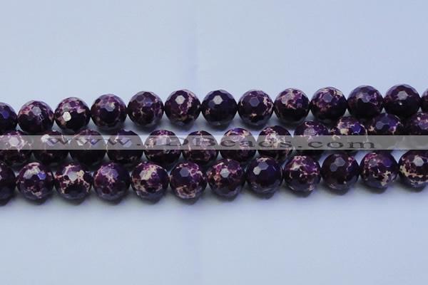 CDE2538 15.5 inches 20mm faceted round dyed sea sediment jasper beads