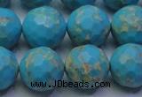 CDE2543 15.5 inches 16mm faceted round dyed sea sediment jasper beads