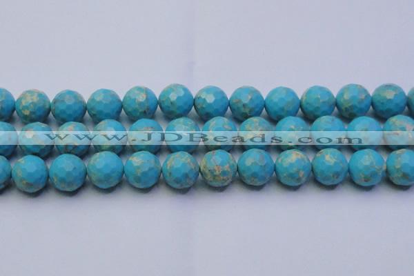 CDE2544 15.5 inches 18mm faceted round dyed sea sediment jasper beads