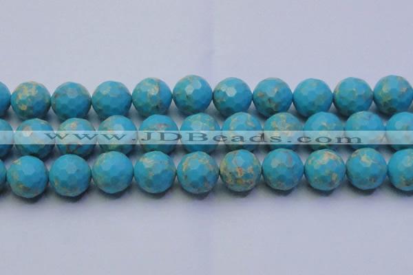 CDE2546 15.5 inches 22mm faceted round dyed sea sediment jasper beads