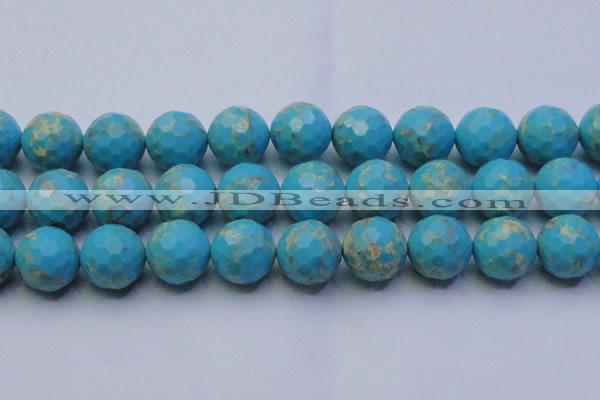 CDE2547 15.5 inches 24mm faceted round dyed sea sediment jasper beads