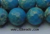 CDE2552 15.5 inches 20mm faceted round dyed sea sediment jasper beads