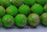 CDE2556 15.5 inches 14mm faceted round dyed sea sediment jasper beads