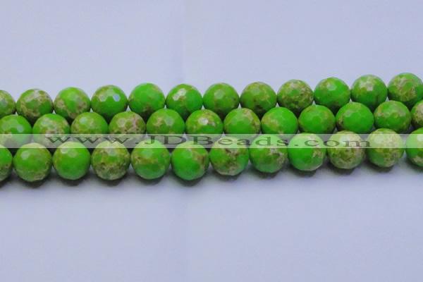 CDE2559 15.5 inches 20mm faceted round dyed sea sediment jasper beads