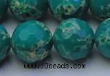 CDE2568 15.5 inches 22mm faceted round dyed sea sediment jasper beads