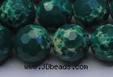 CDE2572 15.5 inches 16mm faceted round dyed sea sediment jasper beads