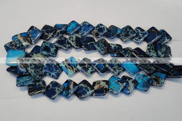 CDE258 15.5 inches 20*20mm diamond dyed sea sediment jasper beads