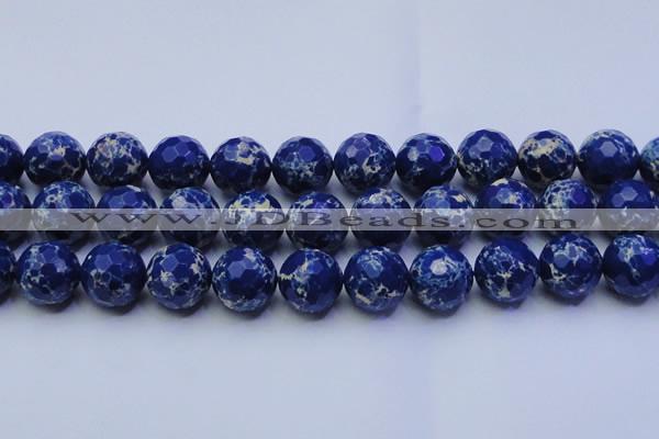 CDE2583 15.5 inches 22mm faceted round dyed sea sediment jasper beads