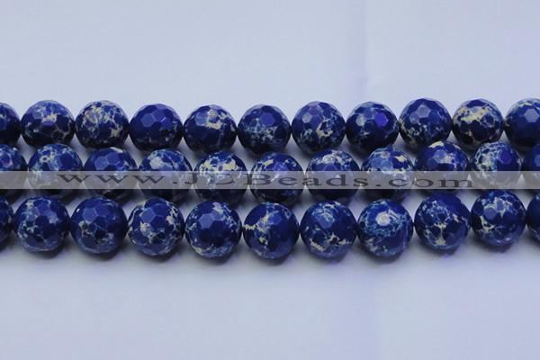 CDE2584 15.5 inches 24mm faceted round dyed sea sediment jasper beads