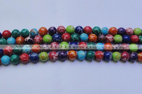 CDE2693 15.5 inches 14mm round mixed color sea sediment jasper beads