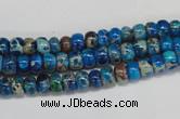 CDE274 15.5 inches 4*6mm rondelle dyed sea sediment jasper beads