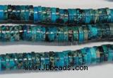 CDE276 15.5 inches 2*8mm heishi dyed sea sediment jasper beads