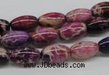 CDE30 15.5 inches 8*12mm rice dyed sea sediment jasper beads