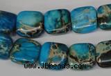 CDE300 15.5 inches 14*14mm square dyed sea sediment jasper beads