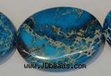 CDE320 15.5 inches 35*45mm oval dyed sea sediment jasper beads