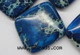 CDE340 15.5 inches 35*35mm diamond dyed sea sediment jasper beads