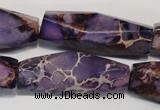 CDE386 15.5 inches 12*40mm faceted rice dyed sea sediment jasper beads