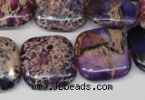 CDE428 15.5 inches 20*20mm square dyed sea sediment jasper beads