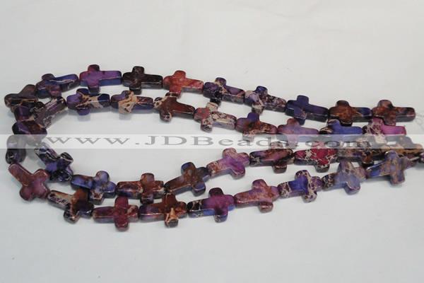 CDE450 15.5 inches 15*20mm cross dyed sea sediment jasper beads