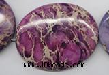 CDE470 15.5 inches 40*50mm oval dyed sea sediment jasper beads