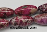 CDE484 15.5 inches 15*30mm rice dyed sea sediment jasper beads