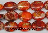 CDE531 15.5 inches 12*16mm oval dyed sea sediment jasper beads