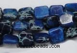 CDE54 15.5 inches 10*10mm square dyed sea sediment jasper beads