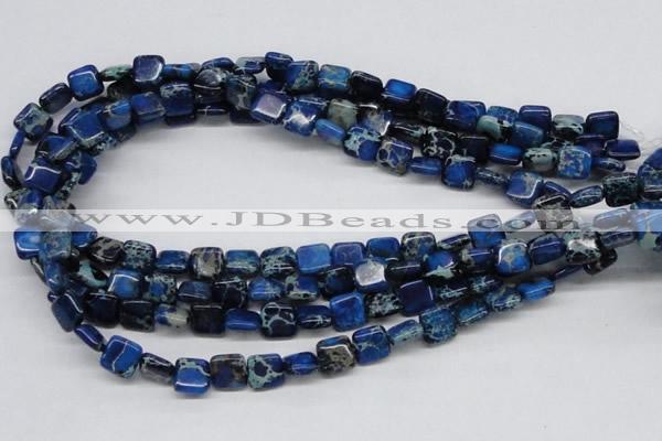 CDE54 15.5 inches 10*10mm square dyed sea sediment jasper beads