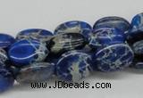 CDE58 15.5 inches 12*16mm oval dyed sea sediment jasper beads