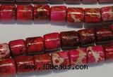 CDE595 15.5 inches 8*8mm tube dyed sea sediment jasper beads