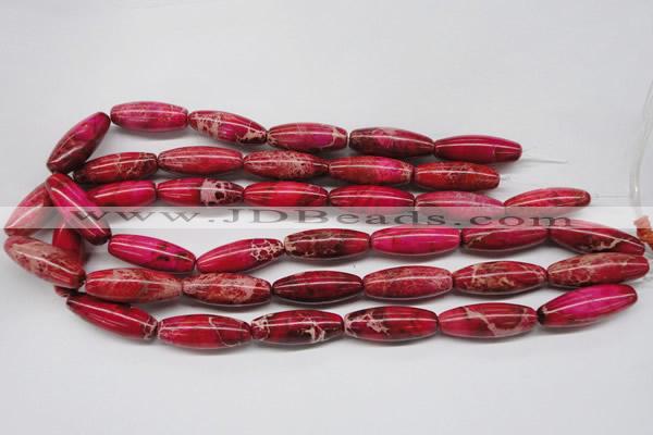 CDE607 15.5 inches 11*31mm rice dyed sea sediment jasper beads